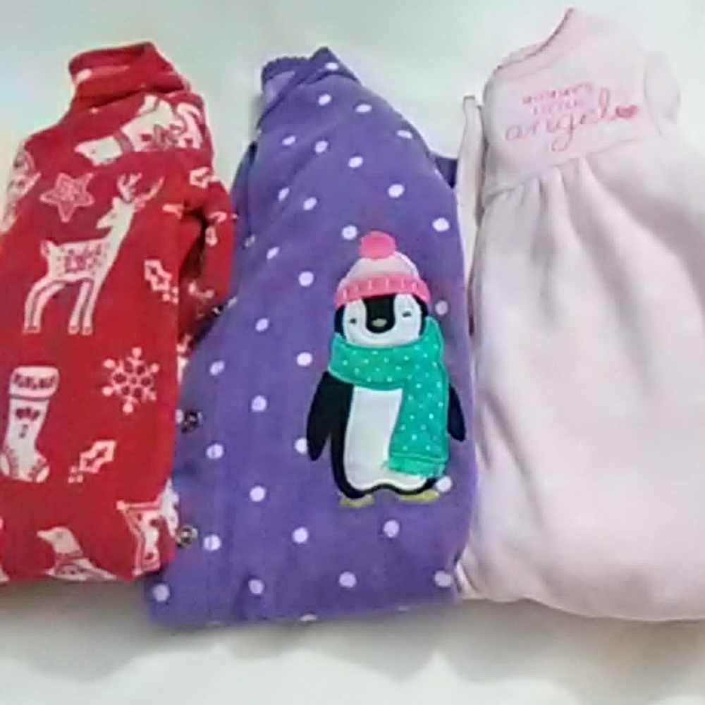 3 piece Carter's fleece footed pajama bundle
